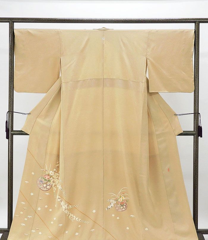 色留袖 正絹 本加賀友禅 松島仁司作 身丈162.5cm 裄丈67.5cm 丸に蔦 一つ紋 中古 リサイクル 着物 フォーマル レディース f4058