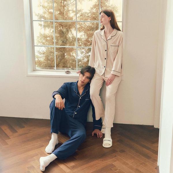 プラスソリッドカップル男性パジャマ VPA4566M VPA4655MSG