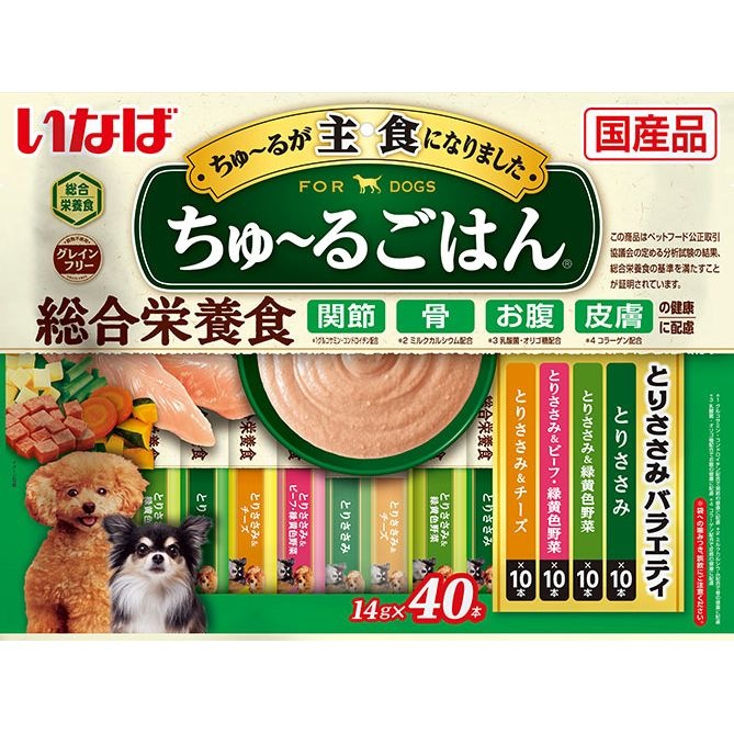 （まとめ買い）ちゅるごはん とりささみバラエティ 14gx40本 犬用フード [x3]