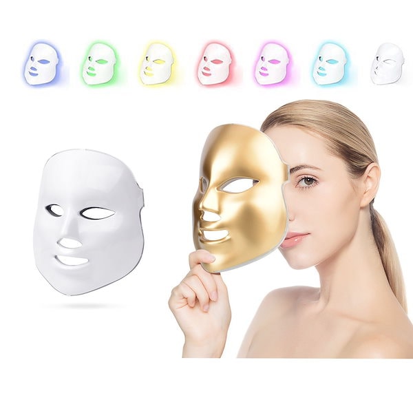 LED 7色マスク 家庭用LED美顔器 痩せ顔 肌のツヤ ハリ 光エステ エイジングケア ゴールデン日本語説明書