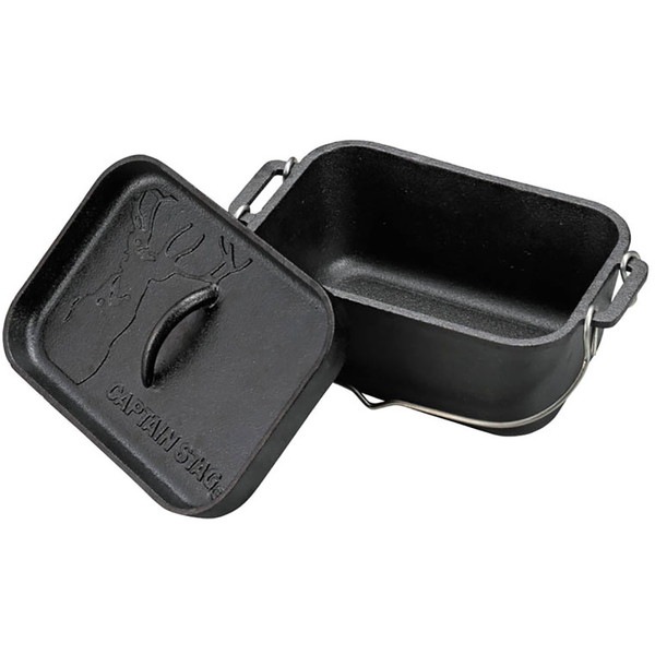CAPTAIN STAG キャプテンスタッグ 角型ダッチオーブン アウトドア 調理 器具 道具 焼き肉グリル IH対応 直火 UG3063