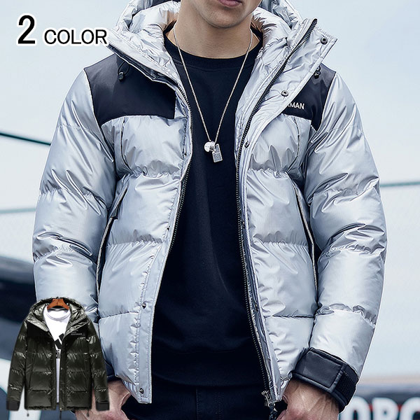 ダウンジャケット メンズ 中綿 フード付き ダウンジャケット ショート丈 厚手 ダウンコート アウター ファスナー 秋 冬防寒 防風 紳士用 aaa