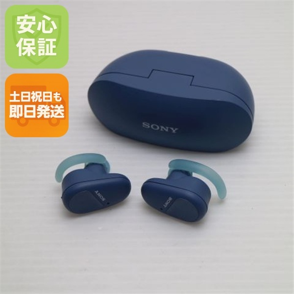 美品 WF-SP800N ブルー ワイヤレスイヤホン SONY 86