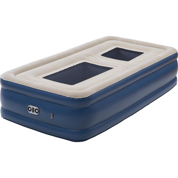 CGAB-002M(GY/NV) グレー/ネイビー 電動エアベッド (コードレスポンプ内蔵/メッシュタイプ) メーカー直送