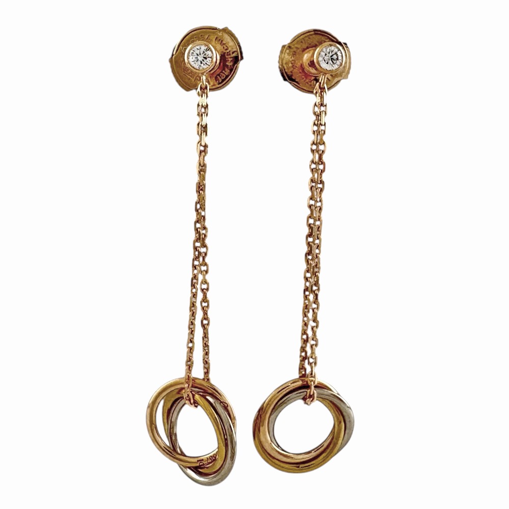 カルティエ スウィート トリニティ ピアス 18金 K18イエローゴールド CARTIER 中古 美品