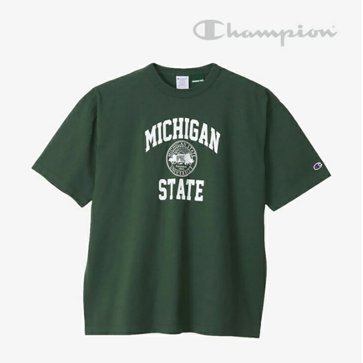アメリカ メイド ショートスリーブ T-シャツ ミシガン ステイト/グリーンｘホワイト（C5Z305）