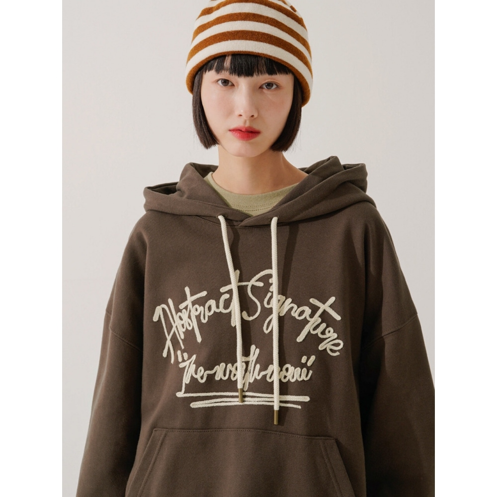 TWN アシグネチャーフーディーダークブラウン HSHD3568