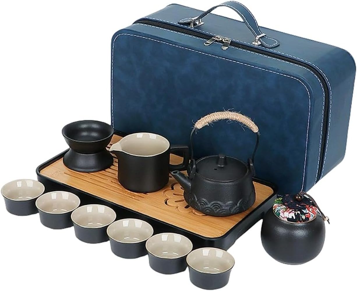 茶器セット 急須セット 陶器ティーセット 和風急須 カップ付き 旅行用 携帯式 軽量 収納ボックス付き 自宅用・贈り物に最適 (A 02) 12,240円