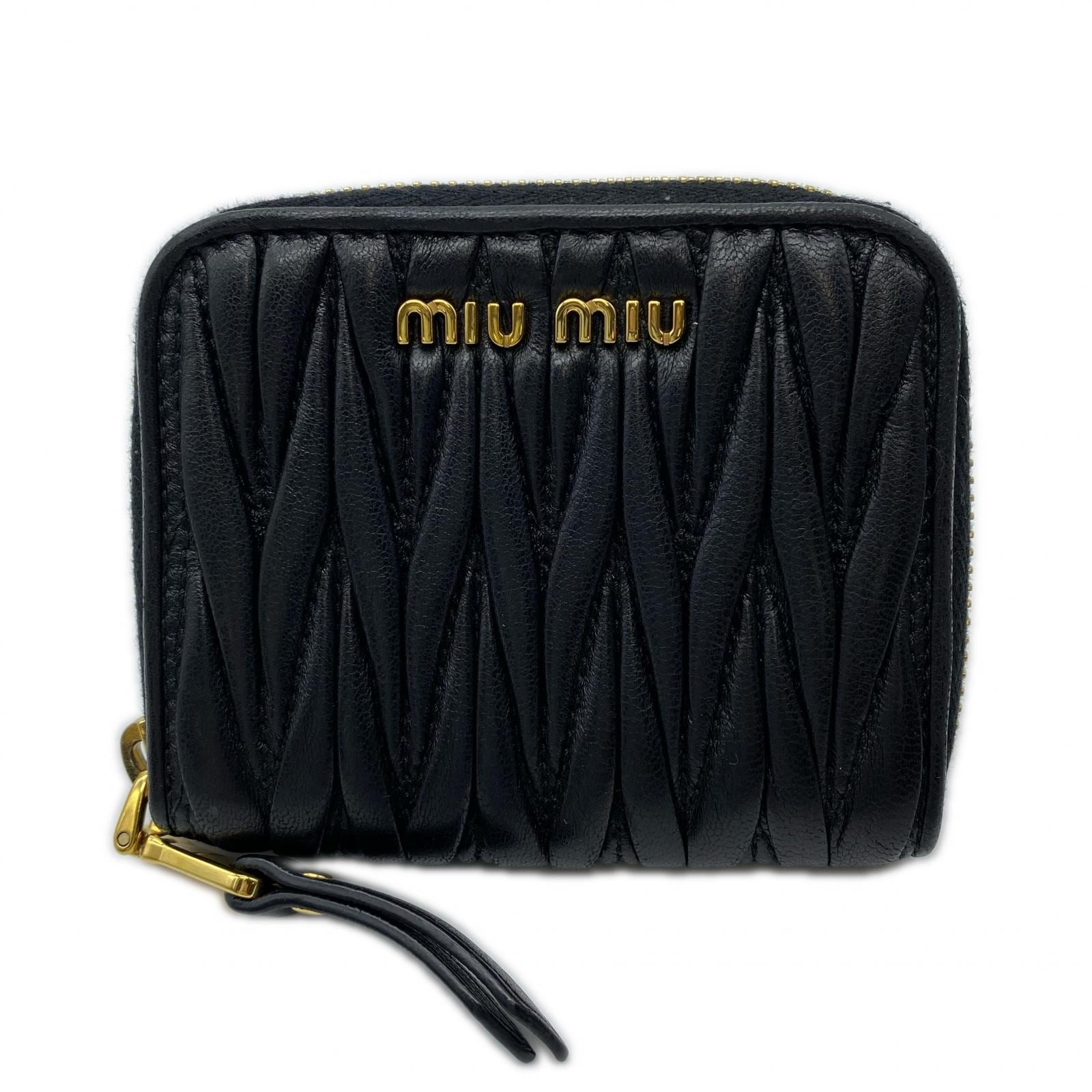 3日以内返品可 美品 コインケース マテラッセ コインケース 5MM268 ブラック ラムスキン レディース