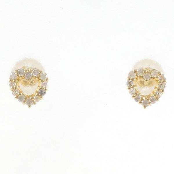 K18 18金 YG ピアス ダイヤ0.07×2 【中古】