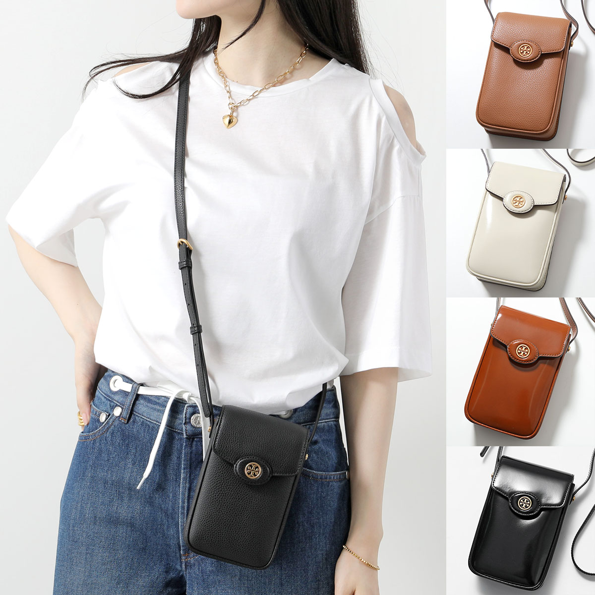 TORY BURCH トリーバーチ フォンケース ROBINSON ロビンソン 156747 156748 レディース レザー ショルダーバッグ 鞄 カラー5色