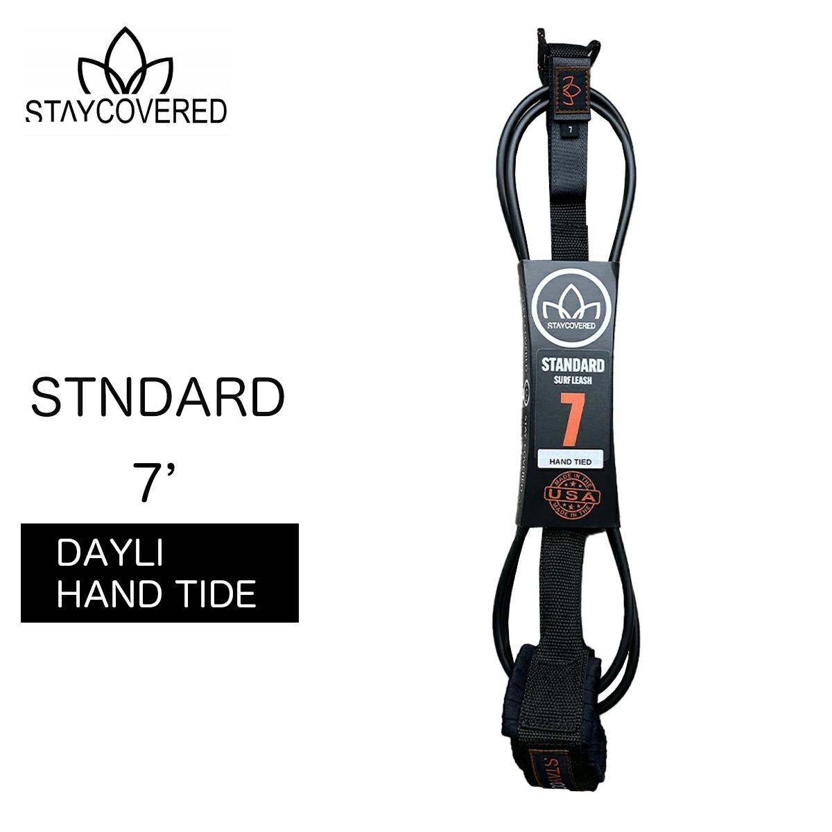 スティカバード サーフボード リーシュコード デイリー ハンドタイド スタンダードリーシュ 7フィート 7.0ミリ STAY COVERED LEASH
