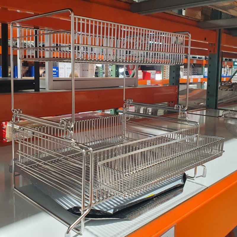 クックエバー ステンレス 2段 拡張型 食器乾燥台