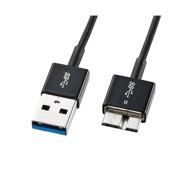 (5個セット) サンワサプライ USB3.0マイクロケーブル(A-MicroB) 0.5m 超ごく細 KU30-AMCSS05KX5