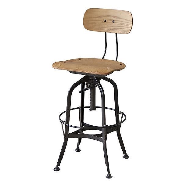 カウンターチェア/昇降機能バーチェア ナチュラル 座面高64-76cm スチール脚 TTF-524NA