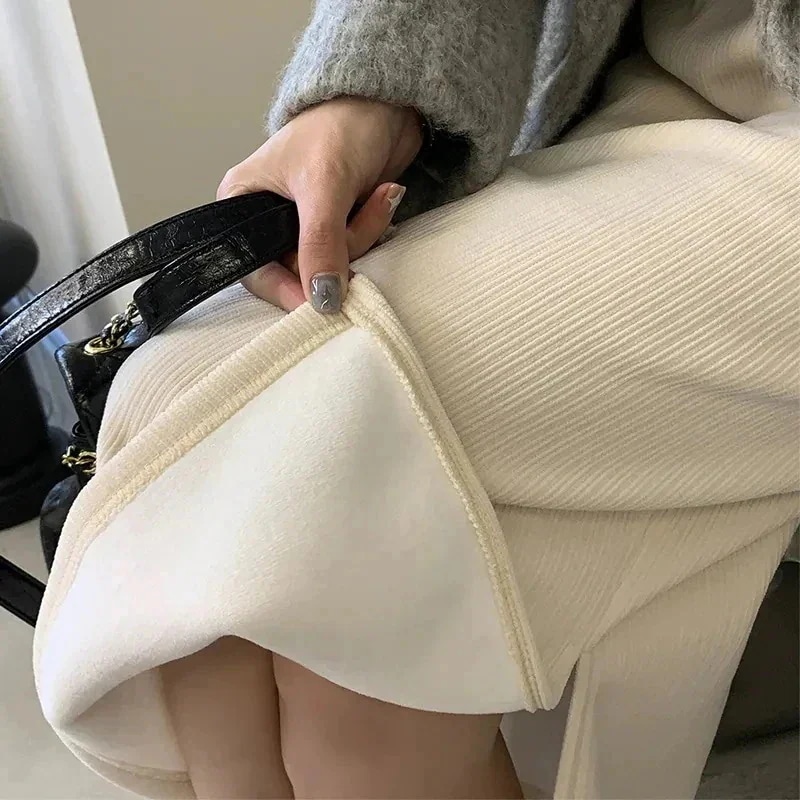 50個スカート マキシ タイト セミロング ニット 厚手 パンチラ防止 スリム見え レディース ファッション カジュアル