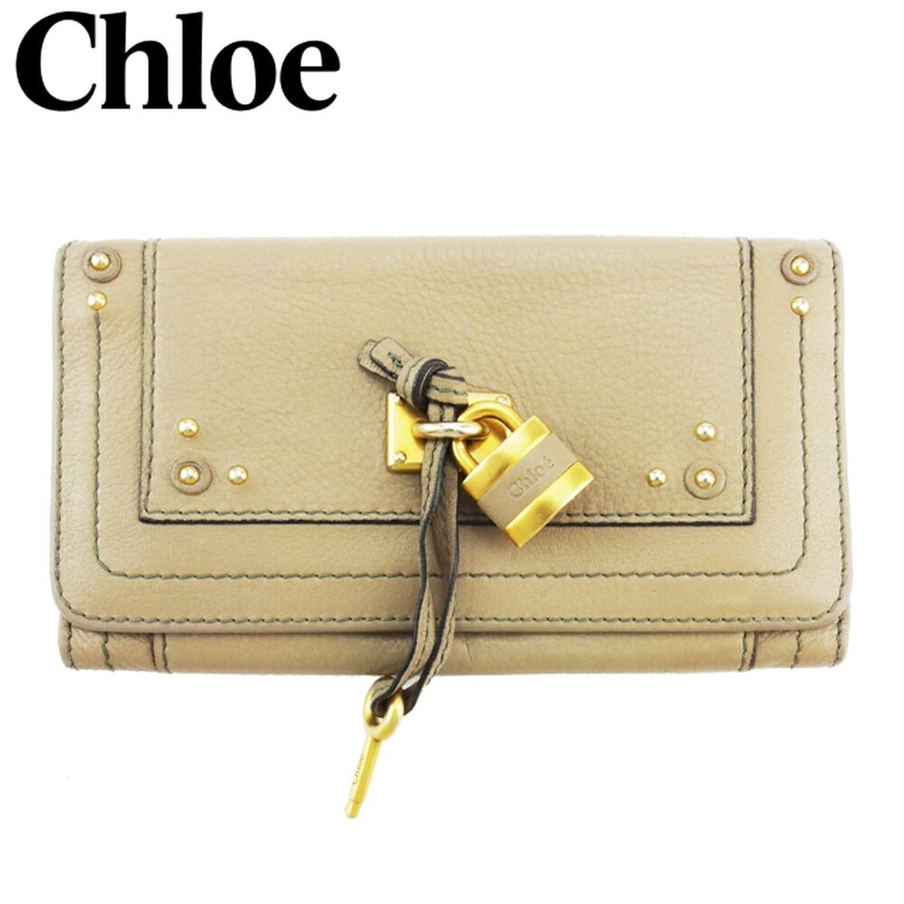 長財布 ファスナー付き 財布 パディントン レディース メンズ グレー 灰色 ゴールド シルバー 中古