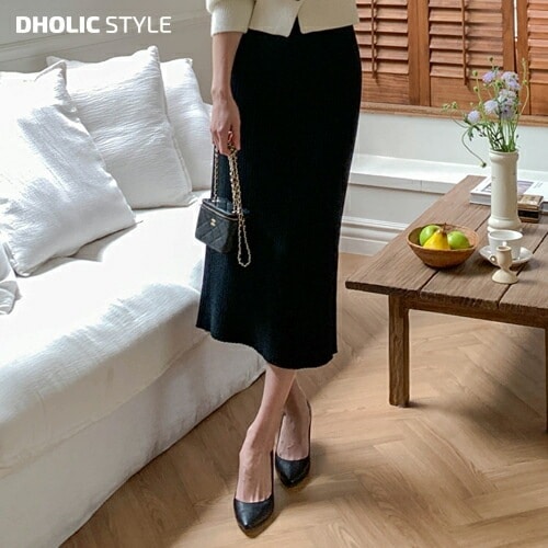 リブニットロングスカート・p627841