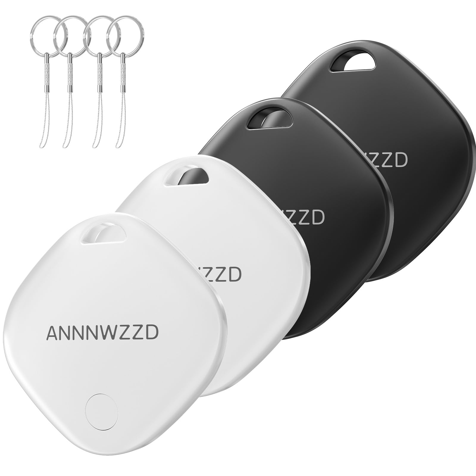 ANNNWZZD Airtag エアタグ（4個セット) airタグ紛失防止タグ gps スマートタグ(iOS端末のみ) / スマホが見つかる/スマホ/カバン/キー/荷物（キーホルダー付き）