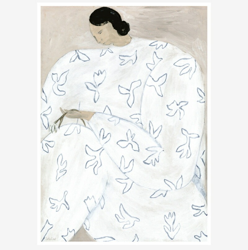 ファインリトルディ　アートポスター　WHITE FLOWER (ホワイトフラワー) Fine Little Day 50X70 インテリア おしゃれ 北欧 花 ソフィア リンド