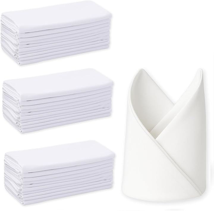 アウプル テーブルナプキン ワイン トーション シャンパン スパークリングワイン (ホワイト 30枚セット, 50cm x 50cm (1 枚))