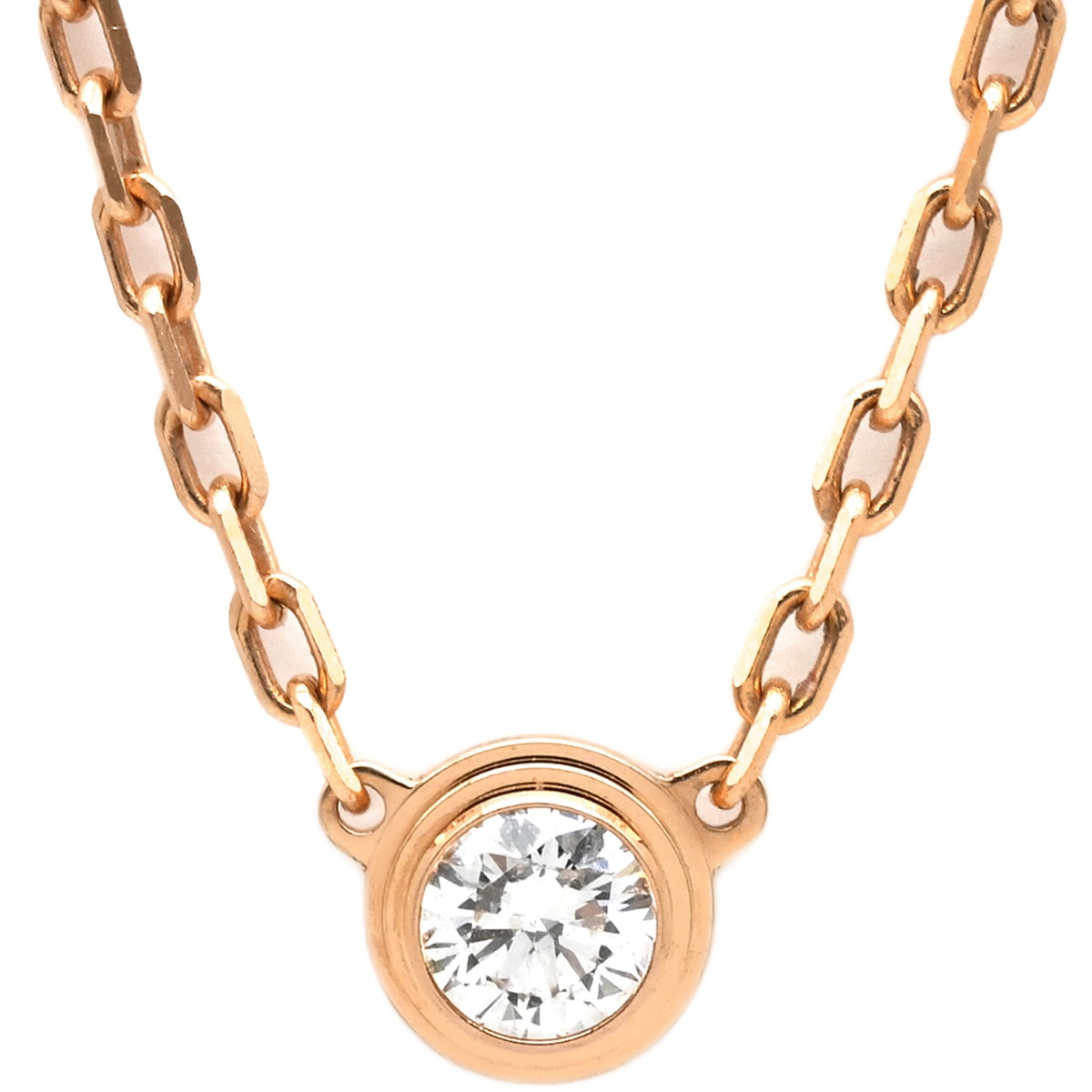 カルティエ Cartier ネックレス ダムール SM　 ダイヤモンド K18PG ピンクゴールド 1P 一粒 750 PG B7215700【中古】