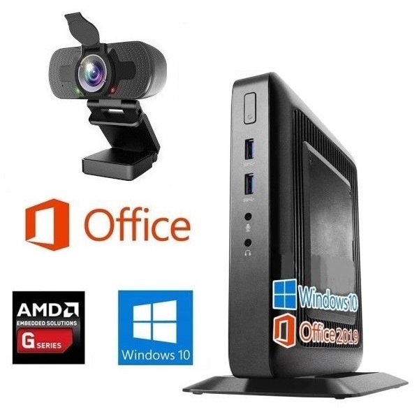 【高画質Webカメラセット】【サポート付き】HP T520 Windows10 コンパクト 大容量メモリー:8GB 大容量SSD:128GB MS Office 2019