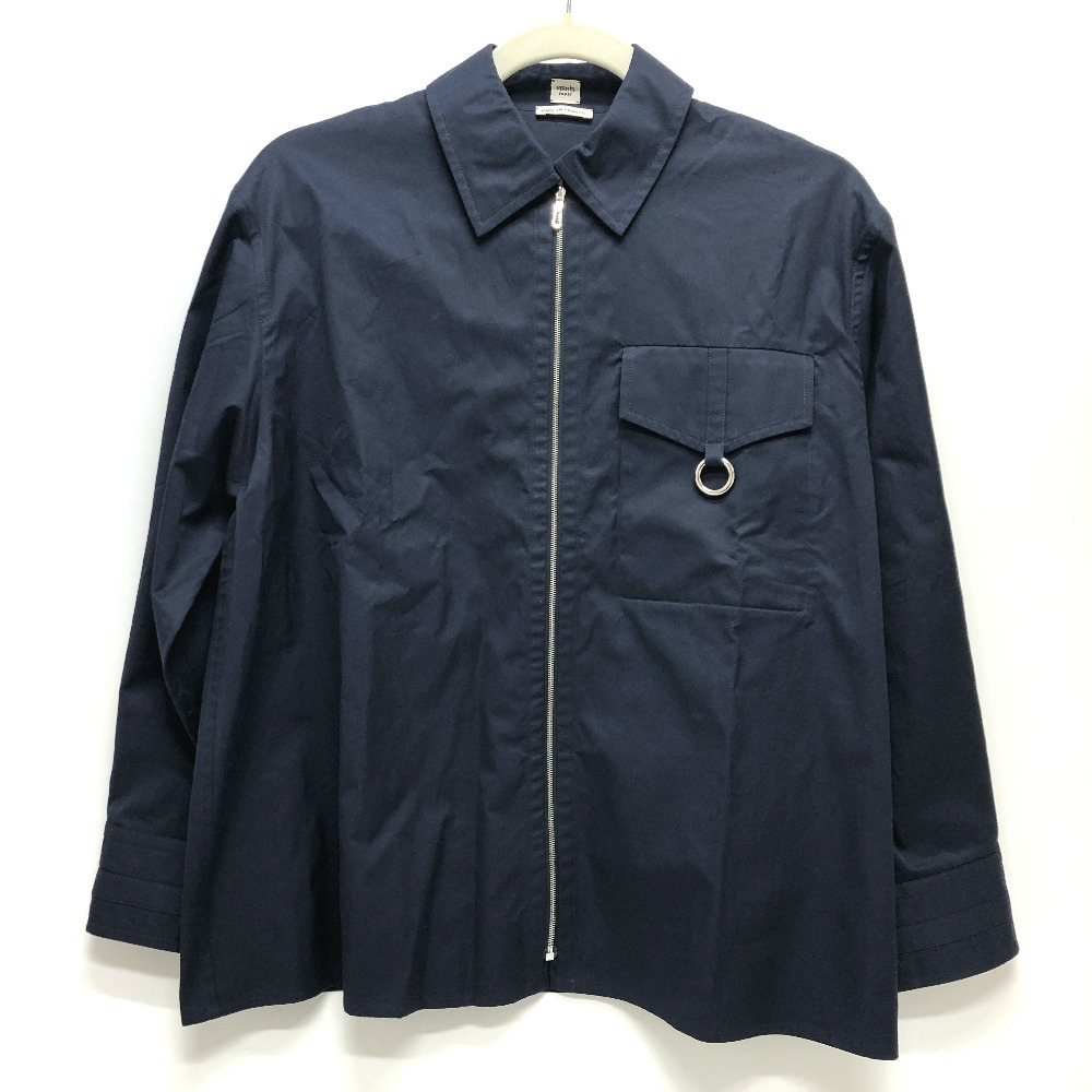 長袖シャツ ジップアップ 23SS セリエボタン アパレル カットソー コットン ネイビー