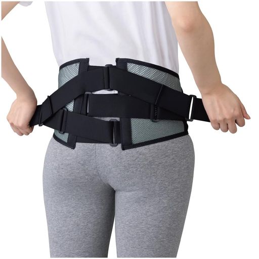 腰部骨盤ベルト サポーター 男女兼用 スポーツ 作業 仕事 ゴルフ テニス 固定力 男女兼用 23年モデル ブラック ワイドタイプ M-L