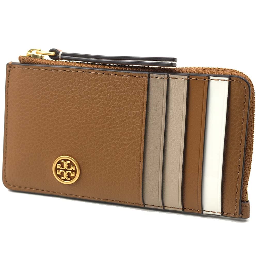 トリーバーチ 財布 フラグメントケース レディース ブラウン TORY BURCH ROBINSON PEBBLED TOP-ZIP CARD CASE PEBBLED LEATHER TIGERS 12,210円