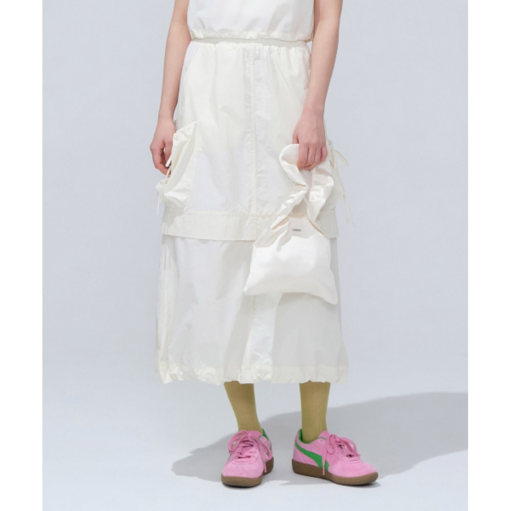 COVERNAT 女性用バルーンカーゴスカートアイボリー