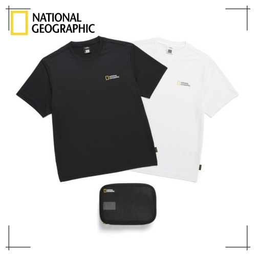 NATIONALGEOGRAPHIC N245UPA910 ユニメイス 機能性 2PACK 半袖Tシャツ WHITE