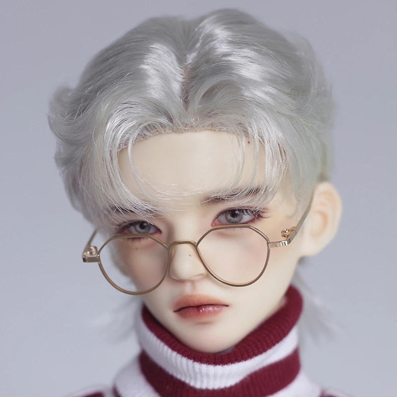 1/3 BJD ドールウィッグ ウルフスタイル ショート SD/小顔SDサイズ球体関節人形用短髪 シルバーゴールド