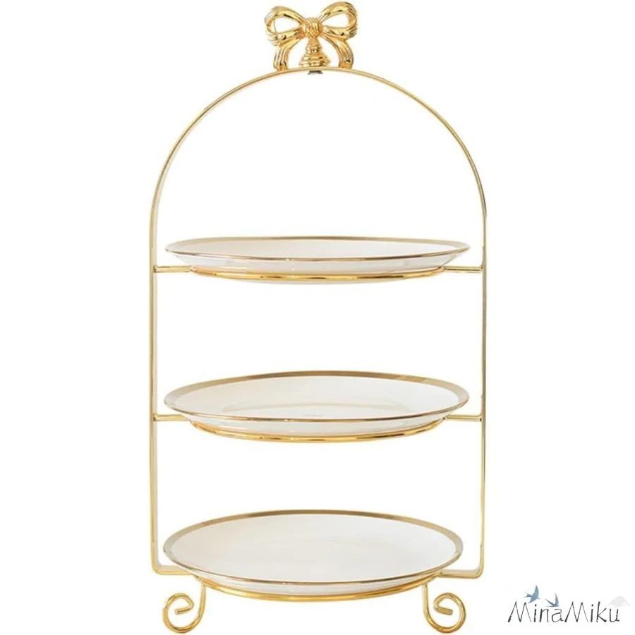 アーチ型カップケーキスタンド ケーキディスプレイスタンドお菓子皿デザートスタンド アフタヌーンティー 2段3段 【新品現品】ケーキスタンド フルーツバスケット セラミック