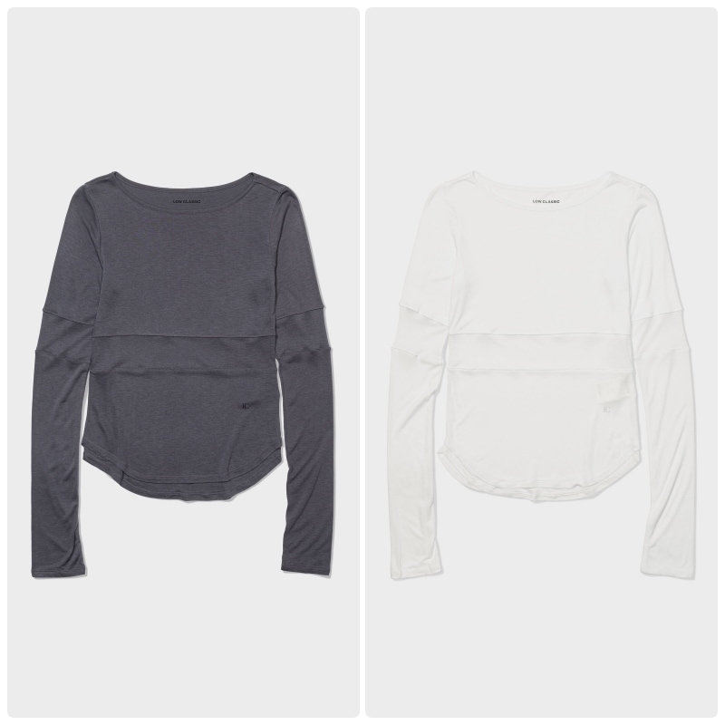 【LOW CLASSIC】 25FW CORSET POINT SLEEVE TOP : 2COLORS
