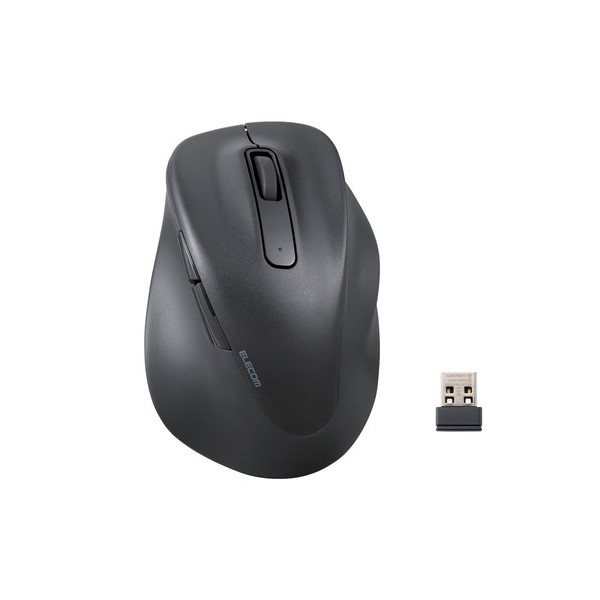 M-XGL30DBSKBK ワイヤレスマウス 静音 無線 2.4GHz 5ボタン 右手専用 抗菌 Lサイズ EX-G ブラック メーカー直送