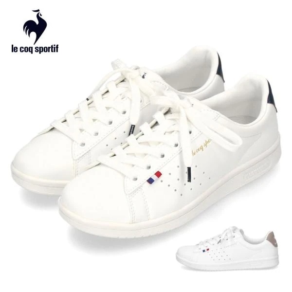 ルコック スポルティフ レディース スニーカー ワイド 2E ラ ローラン SL 軽量 消臭 LECOQ QL1VJC02 ホワイトグレー ホワイトネイビー