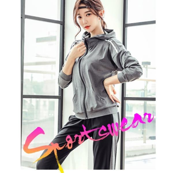 【即纳】ジャージ セットアップ レディース 上下セット スウェット トレーニング ウェア ランニング ジム 韓国風 ファッション おしゃれ カジュアル