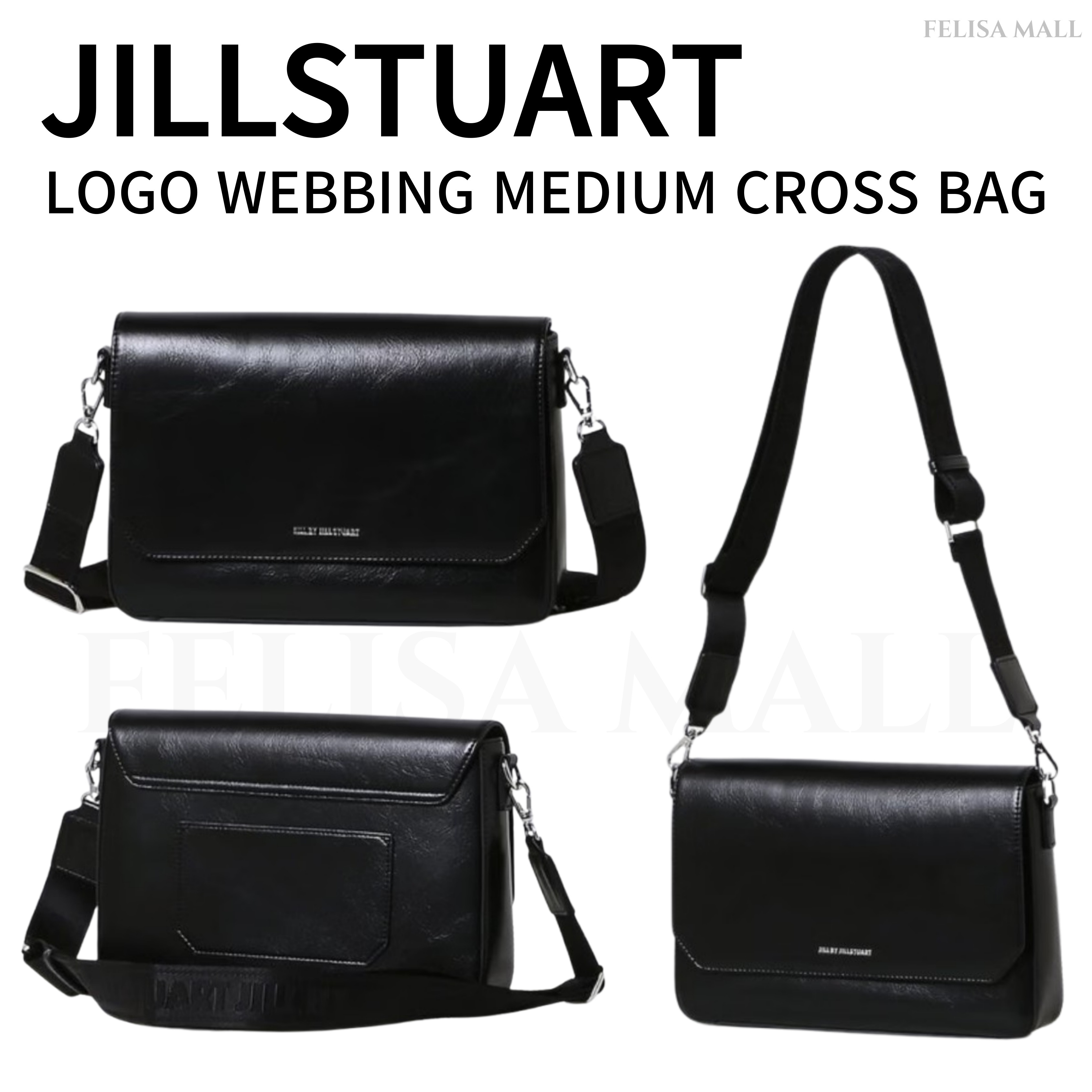 [JILLSTUART] LOGO WEBBING MEDIUM CROSS BAG 韓国男性 大人気