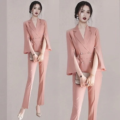 2025秋 有名な女性 修身 上着を着ます+気質が見えてやせますズボン2セット