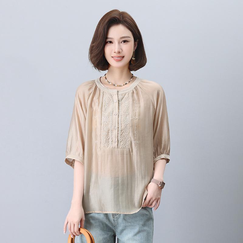 西洋 シフォン シャツ 夏 シャツ 西洋 精巧 大きいサイズ シャツ