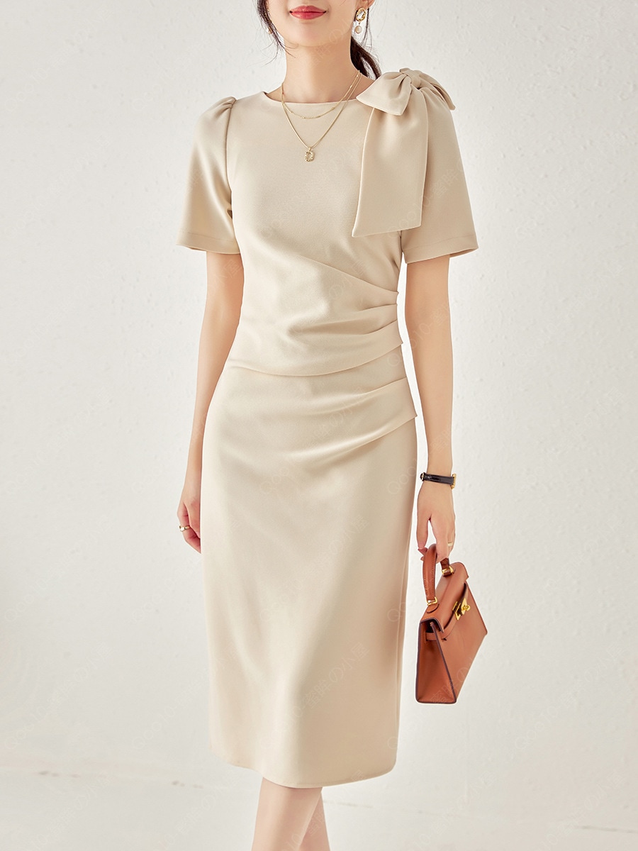 結婚式 服装 パーティードレス ドレス フォーマル ワンピース ロング丈 体型カバー 顔合わせ お呼ばれ 20代 40代 大きいサイズ プチプラ 袖あり-41 8,490円