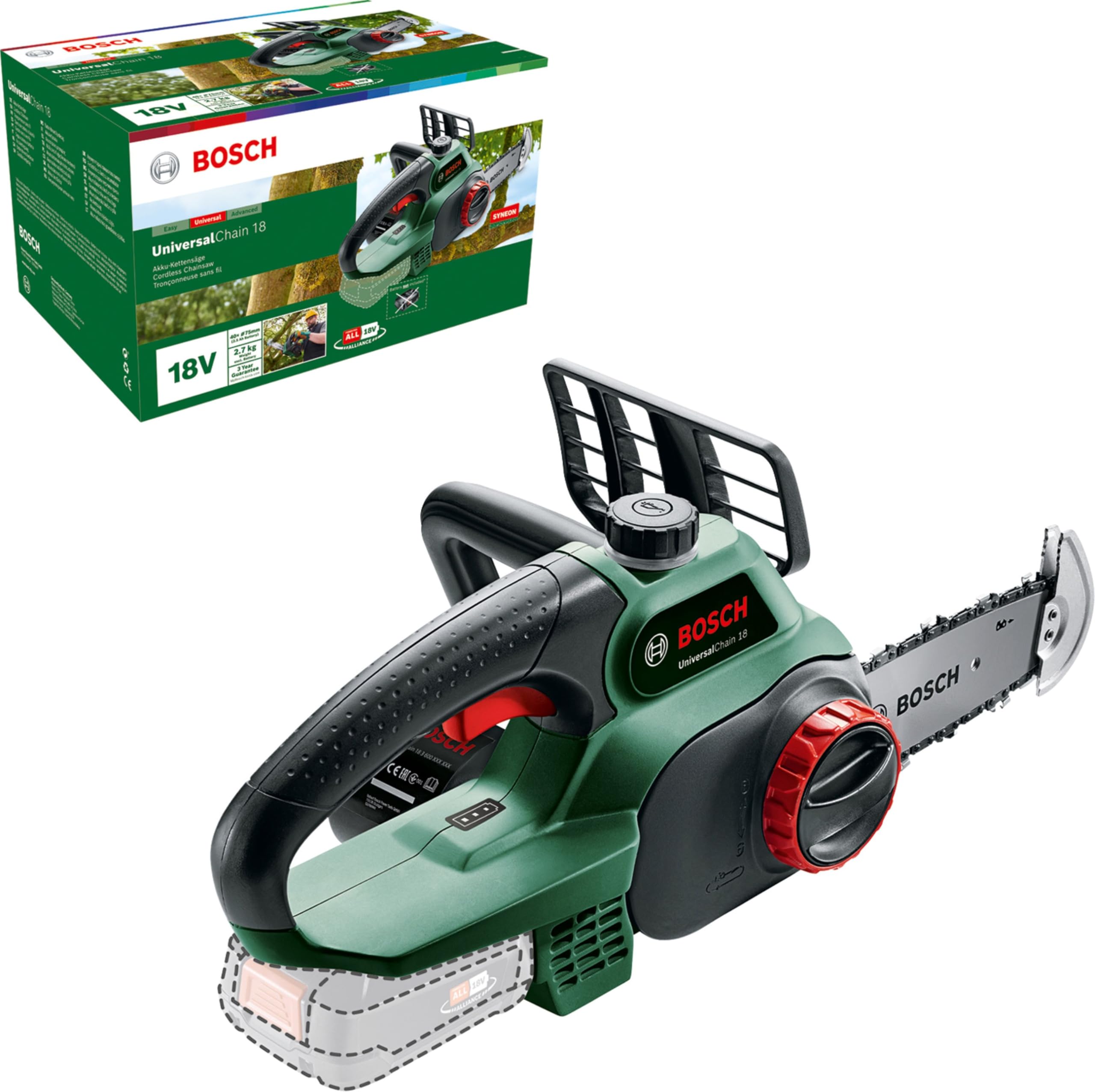 ボッシュ(BOSCH) 18Vコードレスチェーンソー (本体のみバッテリー・充電器別売り) UC18H