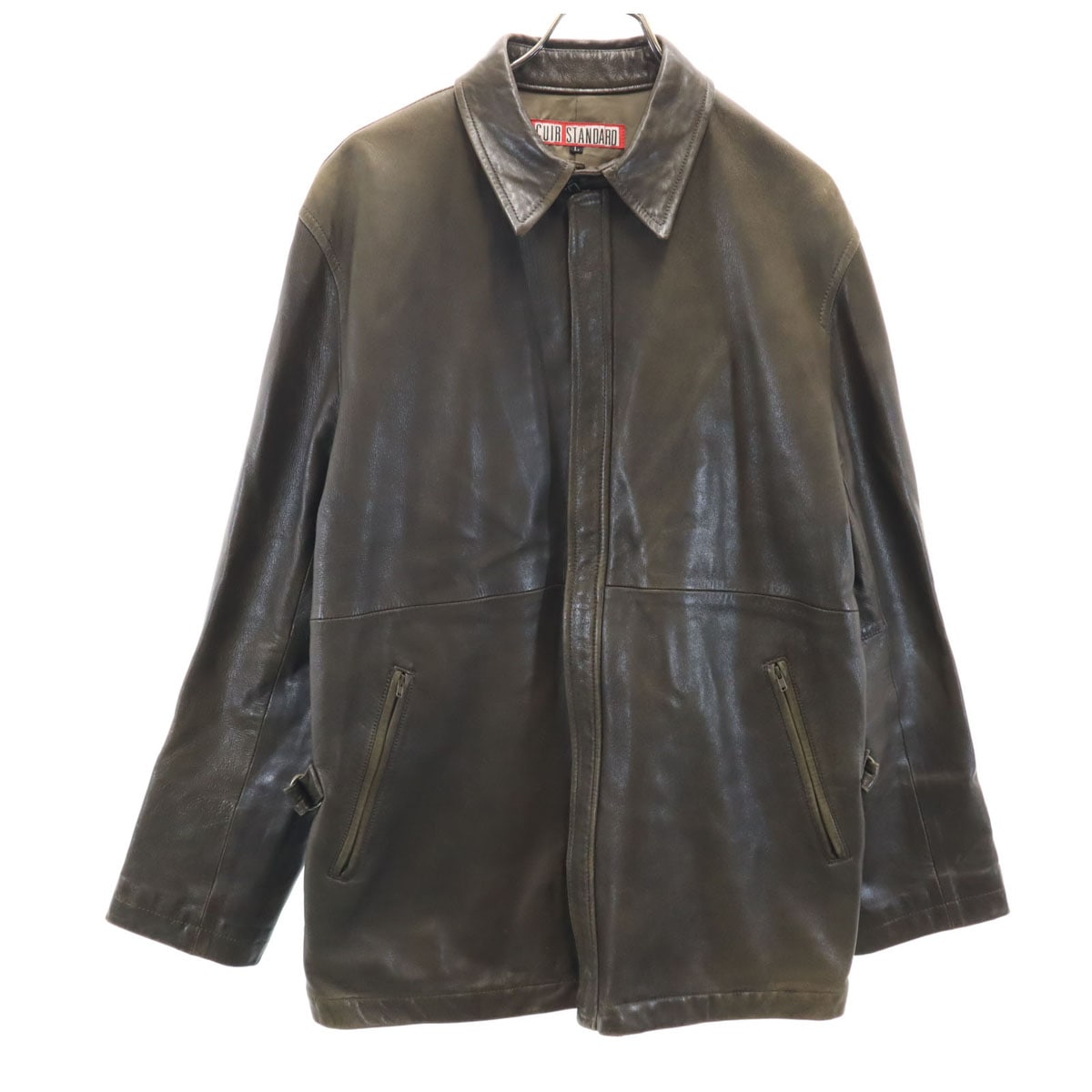 CUIR STANDARD 日本製 羊革 レザージャケット L ブラウン メンズ 古着