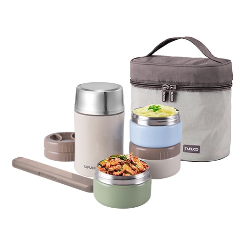 タプコステンレス竹筒保温弁当セット1050ml