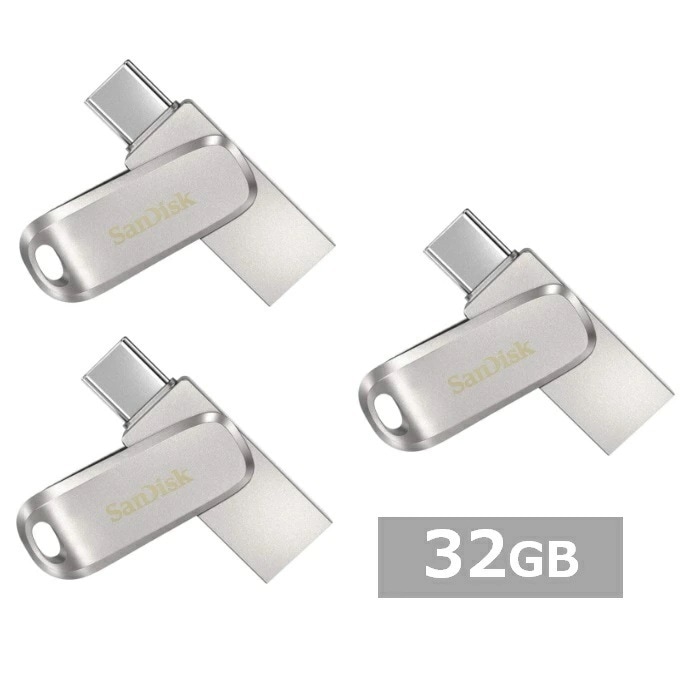 【3セット】 サンディスク USBメモリ SDDDC4-032G-G46 Ultra Dual Drive Luxe USB Type-C 32GB Sandisk iPhone iPad A