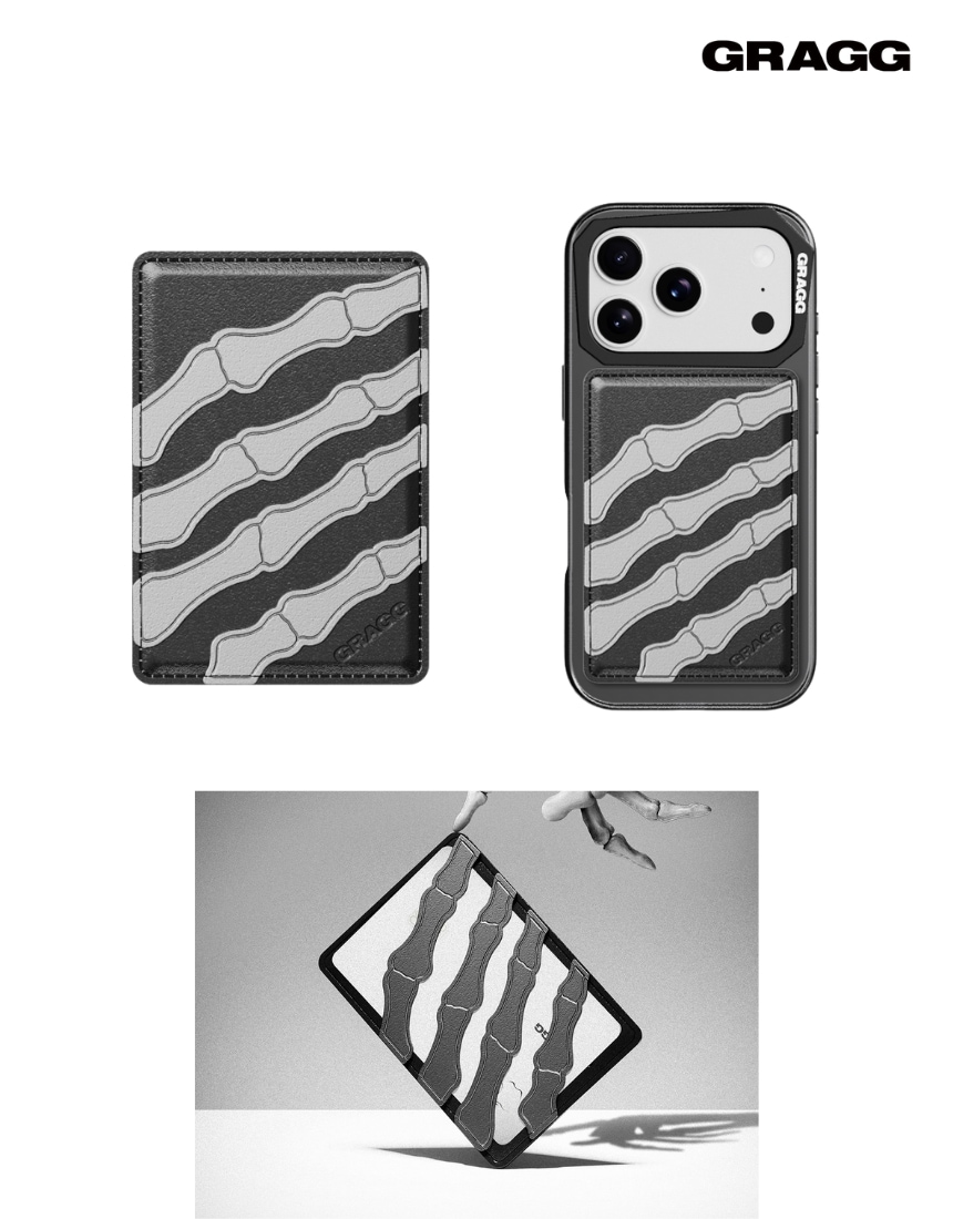 韓国限定 韓国人気 SNS 流行 ファッション トレンド アクセサリー スロット ケース iPhone BONE MAGSAFE CARD SLOT BLACK