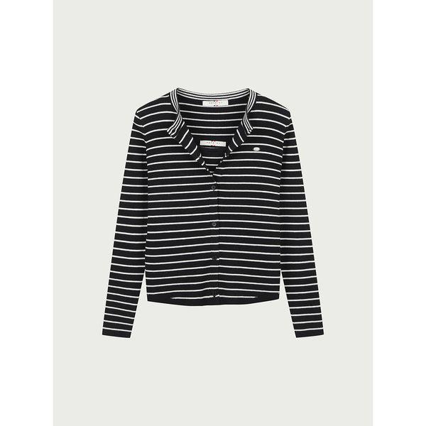 女性ストライプのロゴカーディガンセットアップ 100 10560 140 201 45 _P415013117 4,968円