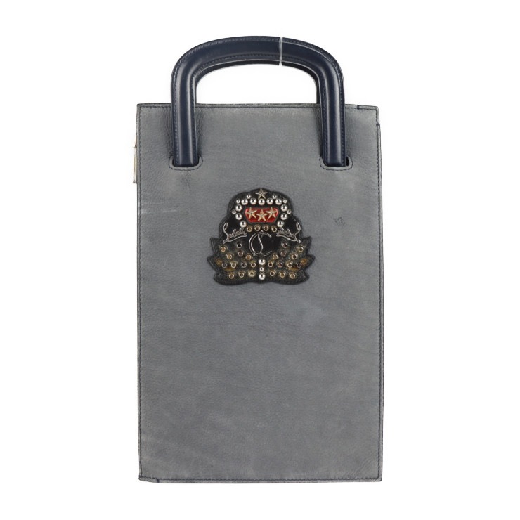 Christian Louboutin クリスチャンルブタン ハンドバッグ 3175107 トリックトラック スモール ヌバック カーフ グレー系 ネイビー 3way ショルダ【本物保証】