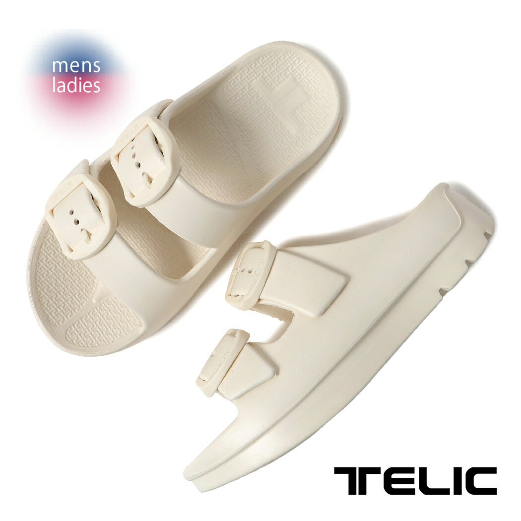 TELIC W-BUCKLE2 IVORY テリック ダブル バックル 2 サンダル ( SANDAL スライド SLIDE アイボリー ベージュ リカバリーサンダル ベルト メンズ レディース 国内